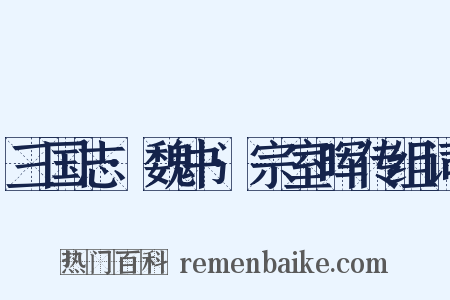 三国志·魏书·宗室晖传组词是什么意思的图片